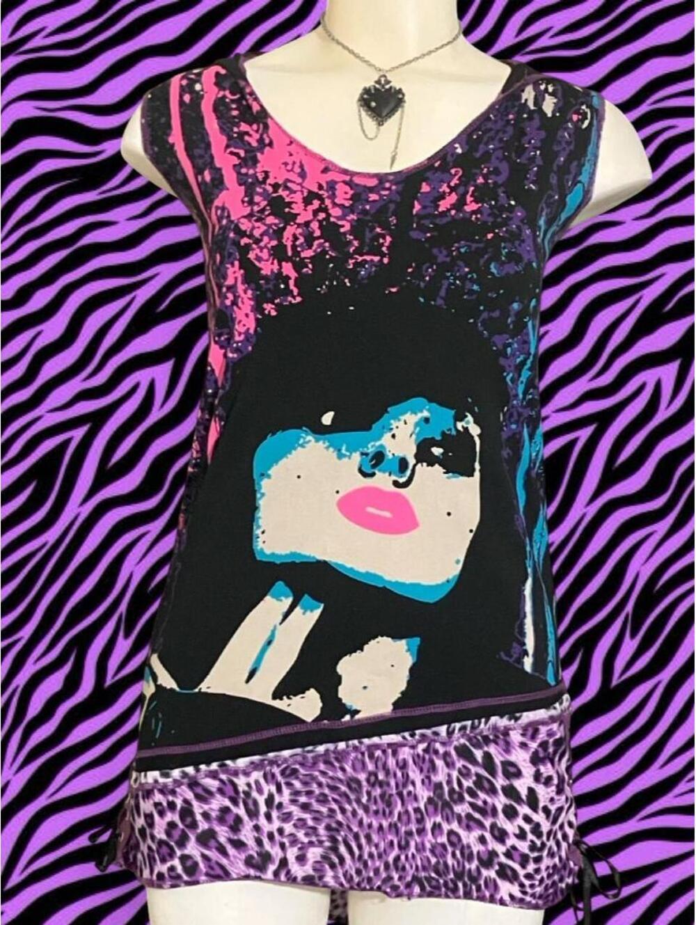 Extremely RARE!!! SICKK NWOT Too Fast Cirque Couture Y2K purple leopard hoodie